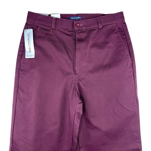 Dockers Women’s Flat Front Slim Tapered Pants Khaki Burgundy Size 12L - Picture 5 of 16